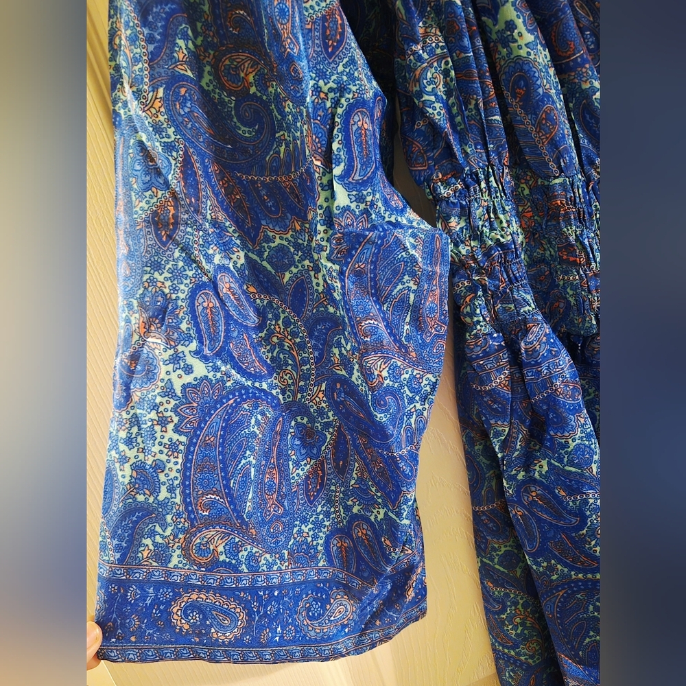 Blue Paisley‎ Women's Dress - Picture 3 of 4